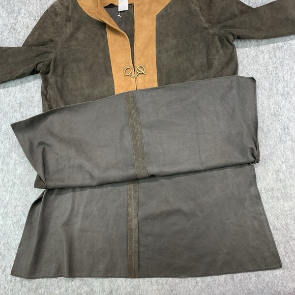 Worth 100% GENUINE LEATHER Shell Brown Tunic Shirt - Size P (6/8) - Picture 3 of 9